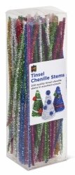 CHENILLE STEMS EC 30CM TINSEL PK200