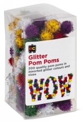 POM POMS EC GLITTER PK200