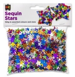 SEQUINS EC 150GM ASST STARS