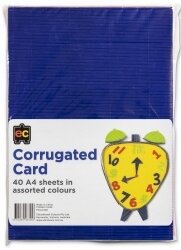 CORRUGATED CARD EC A4 ASST COLOURS PK40