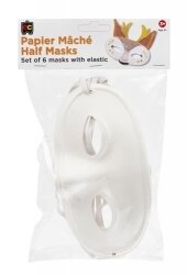 SP- PAPER MACHE MASKS EC HALF FACE PK6