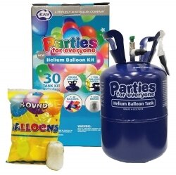 HELIUM BALLOON KIT ALPEN PFE INC GAS TANK/30 BALLOONS/RIBBON