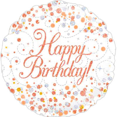 BALLOON ALPEN FOIL 18 INCH HAPPY BIRTHDAY SPARKLING FIZZ ROSE GOLD