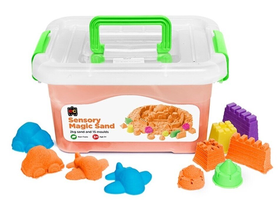 SENSORY SAND EC 2KG MAGIC ORANGE WITH 18 MOULDS