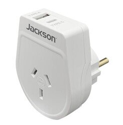 SP- ADAPTOR JACKSON INDUSTRIES OUTBOUND SLIM USB-A & C TRAVEL- EU WHITE
