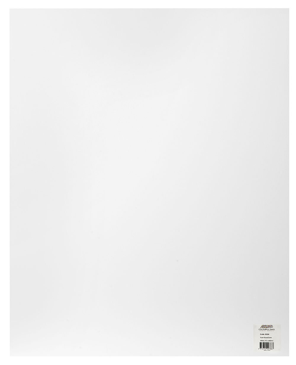 SP- FOAM BOARD COLOURFUL DAYS 510 X 640MM 5MM PROJECT WHITE