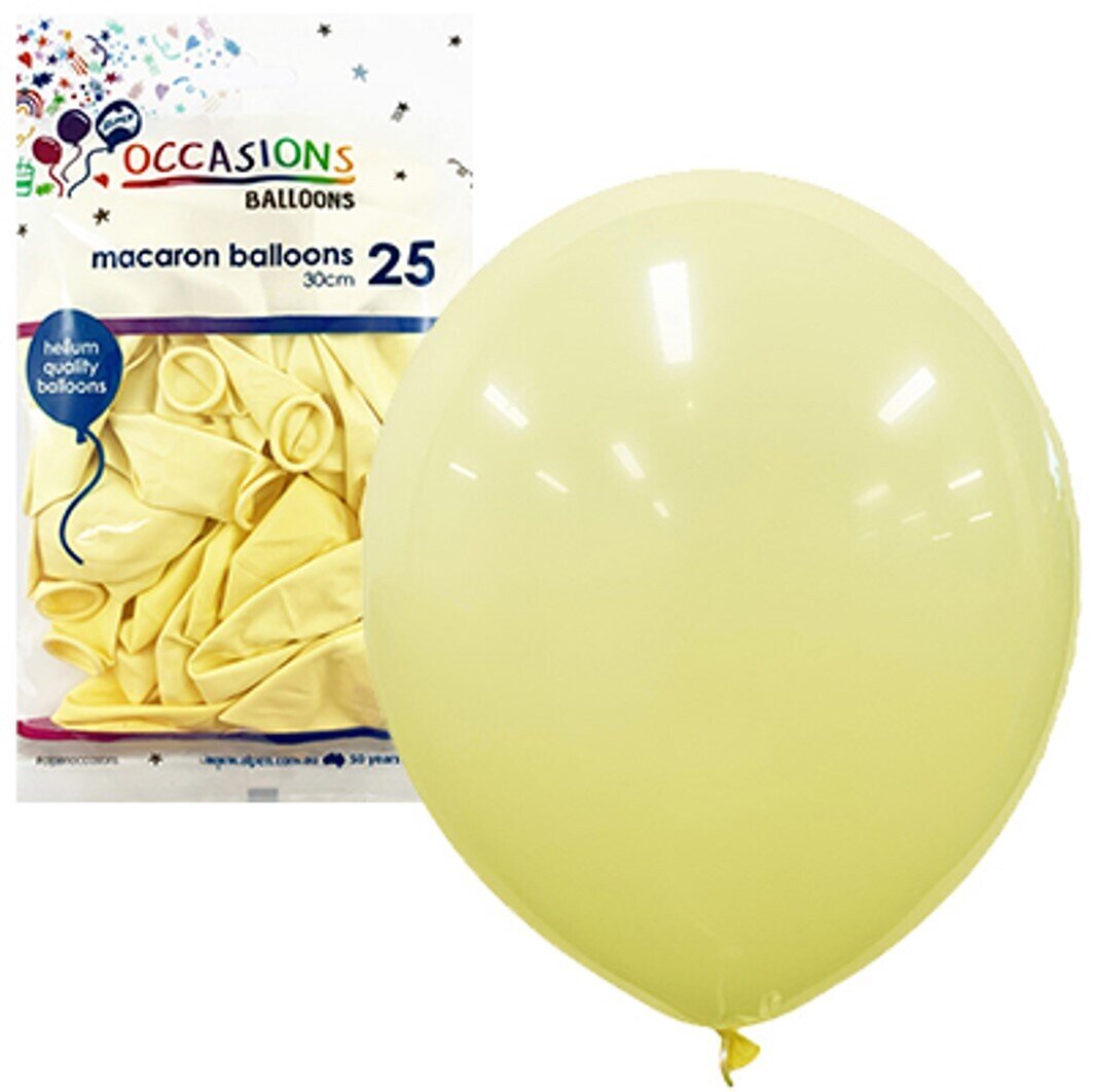 BALLOONS ALPEN 30CM MACARON PASTEL LEMON PK25