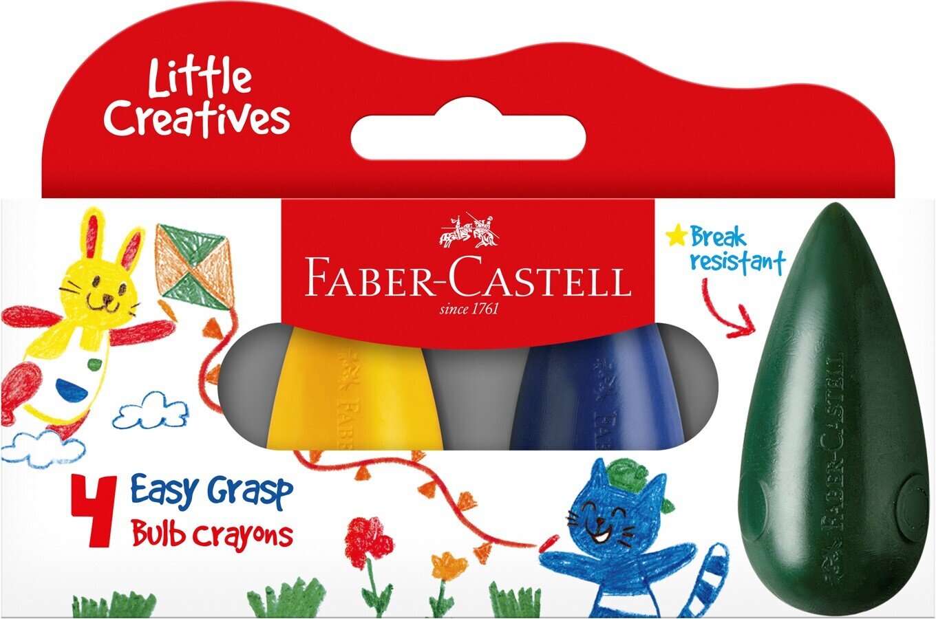 CRAYONS FABER-CASTELL LITTLE CREATIVES EASY GRASP BULB SET4