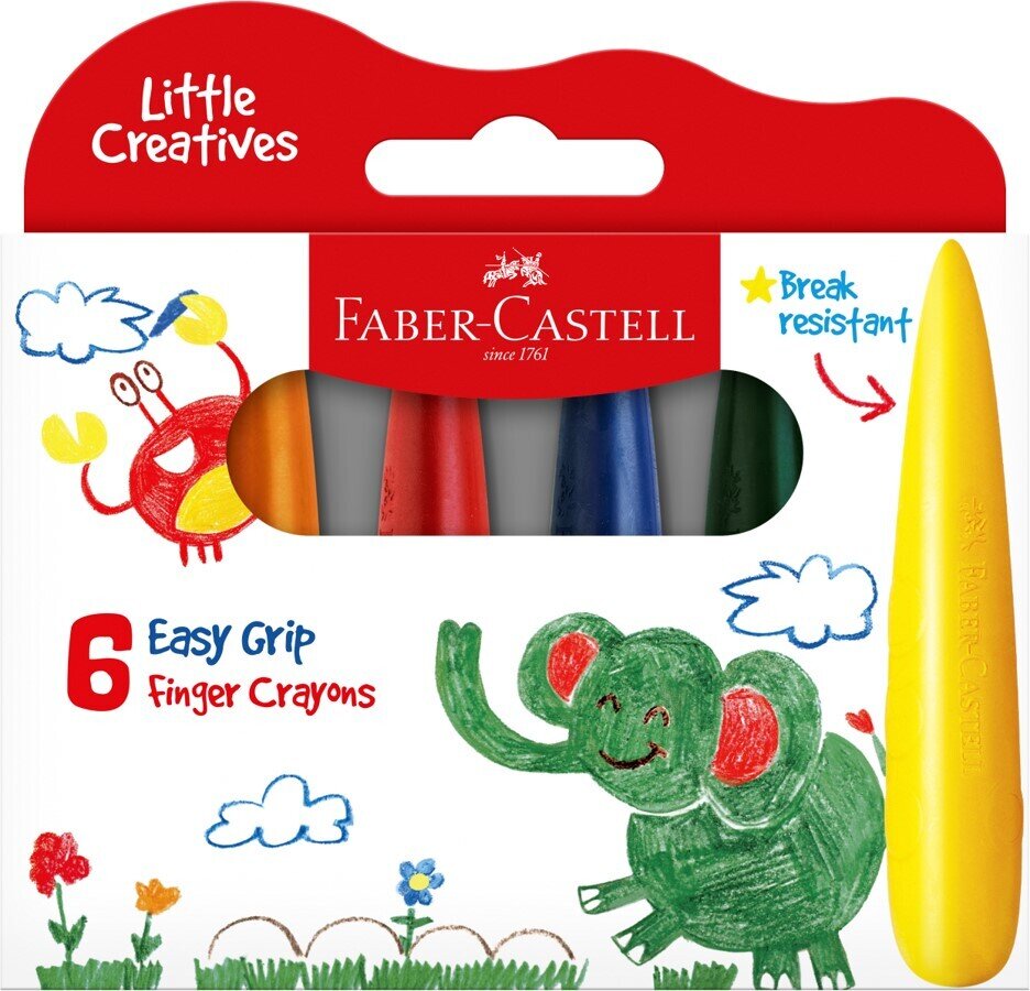CRAYONS FABER-CASTELL LITTLE CREATIVES EASY GRASP FINGURE SET6