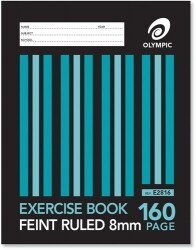 EXERCISE BOOK OLYMPIC 225X175MM 8MM RULED 160PG