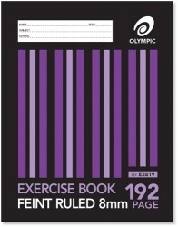 EXERCISE BOOK OLYMPIC 225X175MM 8MM RULED 192PG