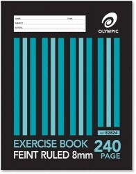EXERCISE BOOK OLYMPIC 225X175MM 8MM RULED 240PG