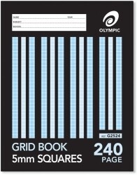SP- GRID BOOK OLYMPIC 225X175MM 5MM GRID 240PG