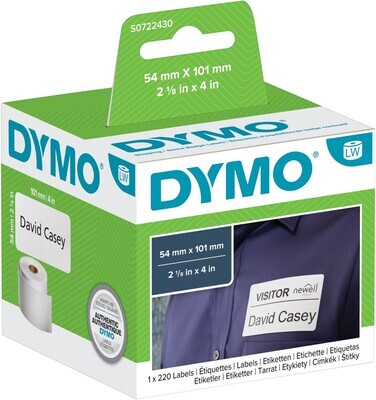 LABEL DYMO LABELWRITER SHIPPING LABELS 54X101MM WHITE
