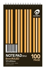 NOTEBOOK OLYMPIC SP63 S/HAND SPIRAL T/O 100PG