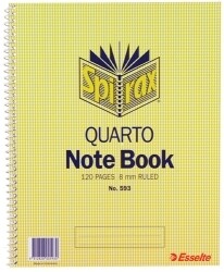 NOTEBOOK SPIRAX 593 QUARTO 10X8 S/O