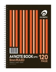 NOTEBOOK OLYMPIC A4 SP95 SPIRAL STUDENT