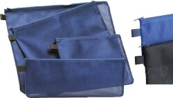 PENCIL CASE COLBY COLLEGE MESH BLUE ZIPPERED