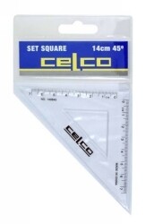 SET SQUARE CELCO 260MM 45 DEGREE CLEAR