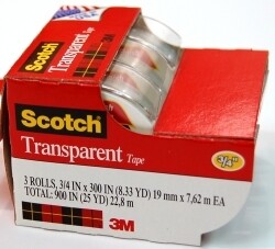 TAPE TRANSPARENT SCOTCH 3157S 19X7.6M PK3 HS