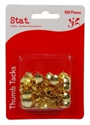 DRAWING PINS STAT GOLD PK100