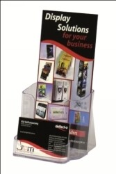 BROCHURE HOLDER DEFLECT-O DL WITH BUSINESS CARD HOLDER