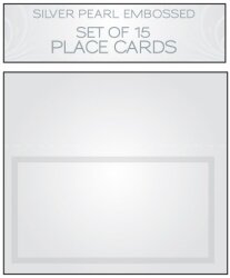 PLACE CARD SET SILVER PEARL EMBOSSED