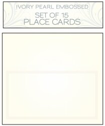 PLACE CARD SET IVORY PEARL EMBOSSED
