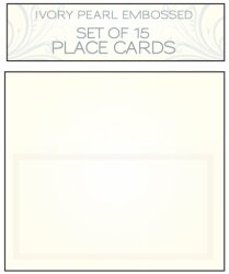 PLACE CARD SET IVORY PEARL EMBOSSED