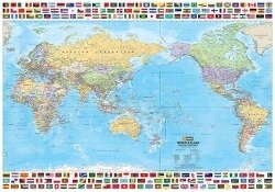 MAP HEMA WORLD FLAGS LAMINATED