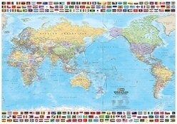 MAP HEMA WORLD FLAGS LAMINATED