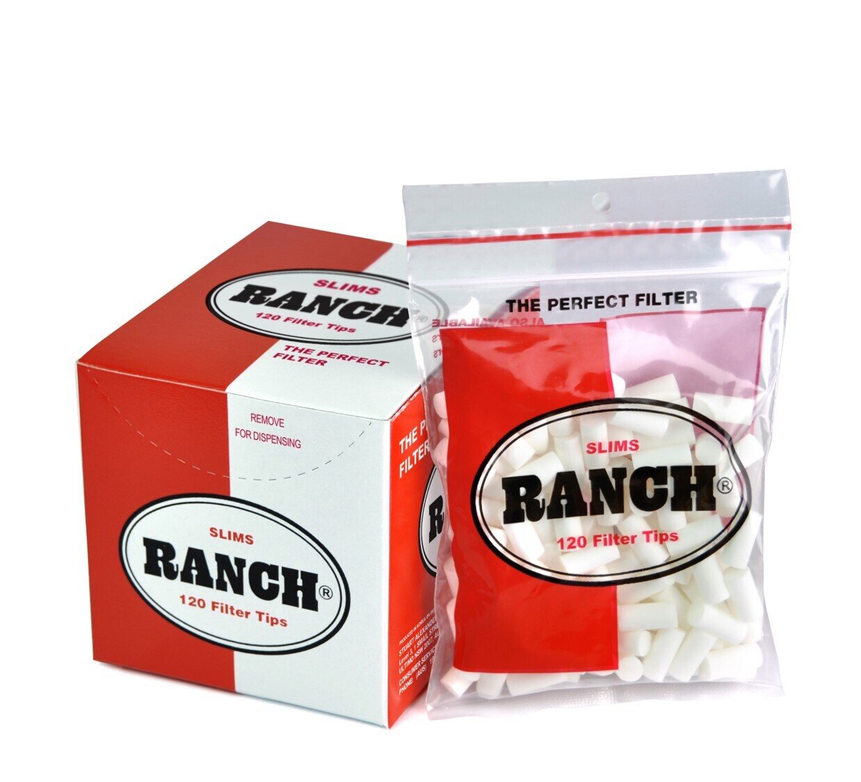 CIGARETTE FILTERS RANCH SLIM 120'S RED