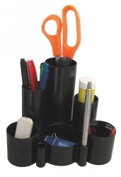 DESK TIDY TUBES ITALPLAST BLACK