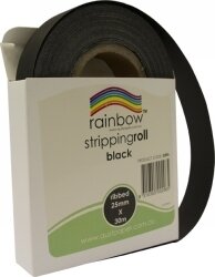 SP- STRIPPING ROLL RAINBOW RIBBED 25MMX30M BLACK