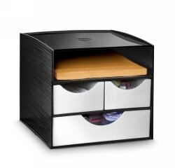 DRAWER 3 TIER MODULE ITALPLAST TAKE A BREAK BLACK/METALLIC GREY