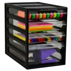 OFFICE ORGANISER ITALPLAST 4 DRAWER GREENR RECYCLED BLACK