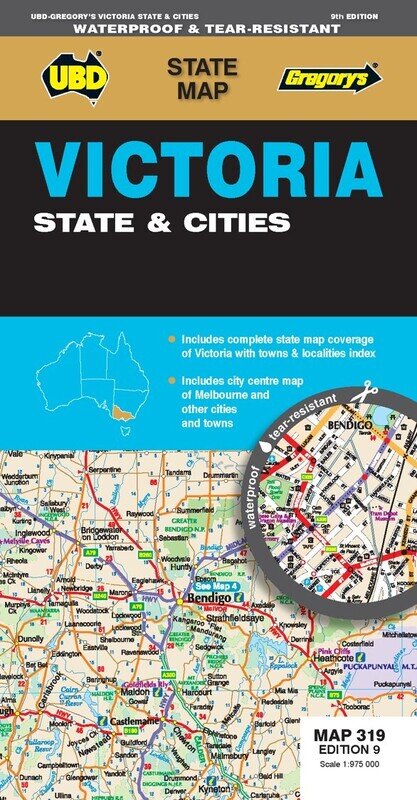 MAP UBD/GRE VICTORIA STATE & CITIES 319 9TH ED WATERPROOF