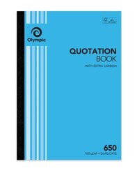 QUOTE BOOK OLYMPIC FSC 650 A4 DUP 100LF (07830 77653)