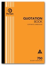QUOTE BOOK OLYMPIC FSC 750 DUP C/LESS A4 (07835)