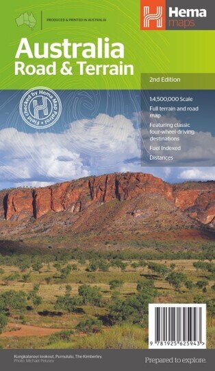 MAP HEMA AUSTRALIAS ROAD AND TERRAIN 2ST EDITION UPDATED