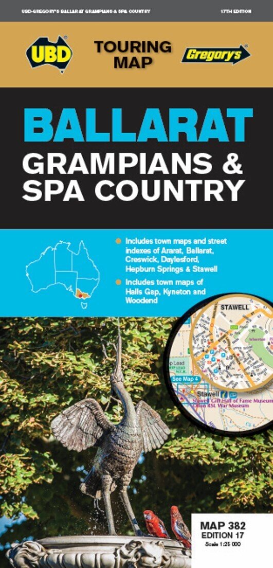 MAP UBD/GRE BALLARAT GRAMPIANS & SPA COUNTRY MAP 382 17TH ED