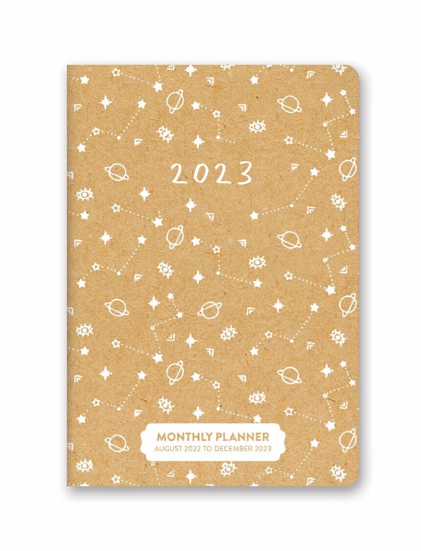 PLANNER 2023 ORANGE CIRCLE 120X170MM TINY TOTEMS MTHLY POCKET