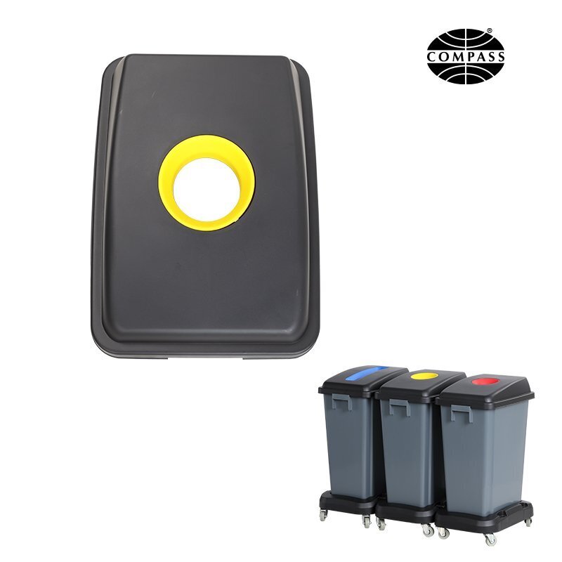 BIN LID COMPASS 45LX33WX10.5HCM YELLOW PLASTIC/GLASS TO SUIT 7606010