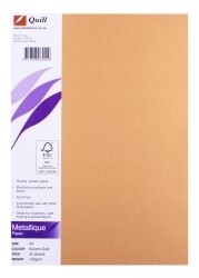 PAPER QUILL A4 METALLIQUE AUTUMN GOLD 120GSM PK25