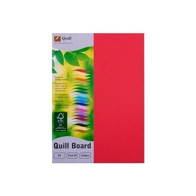 CARDBOARD QUILL A4 210GSM RED PK50
