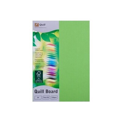 CARDBOARD QUILL A4 210GSM LIME PK50