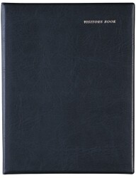 VISITORS BOOK DEBDEN A4 SHORT WIRO 64LF PVC BLACK