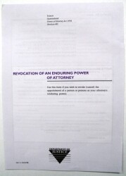 POWER OF ATTORNEY REVOCATION OF AN ENDURING FORM
