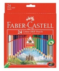 PENCIL COLOURED FABER DOT GRIP TRIANG PK24