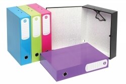 BOX FILE MARBIG F/C 75MM SUMMER COLS H/D BLUE